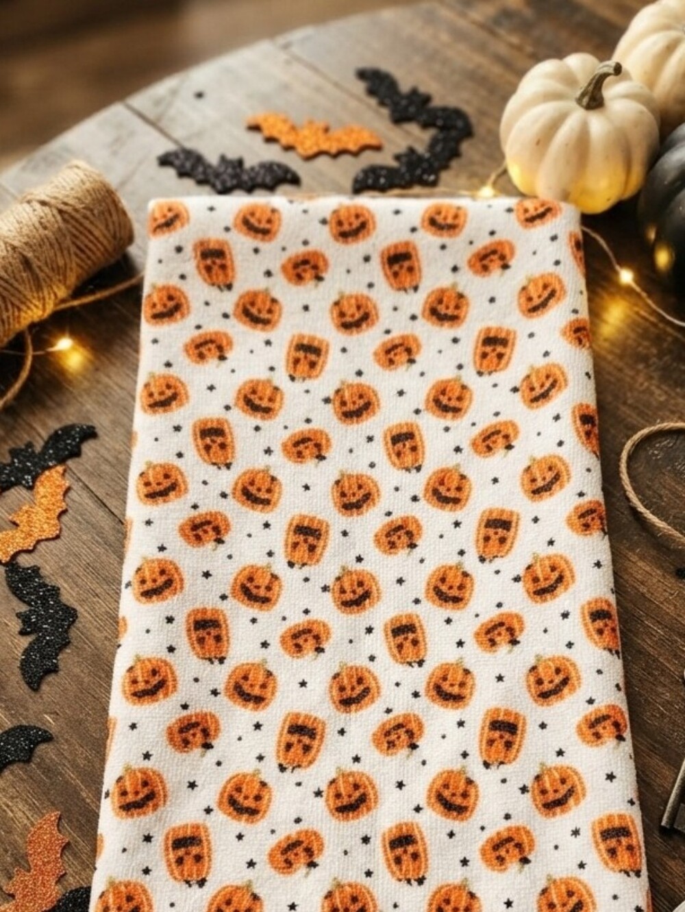 Hyde and Eek Boutique Halloween Pumpkin Hand Towel